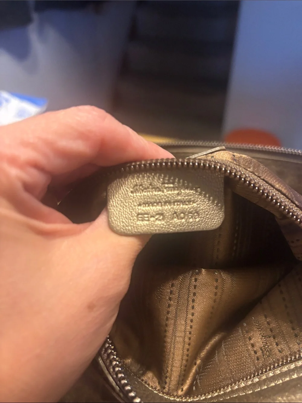 Salvatore Ferragamo Metallic Taupe Leather Shoulder Bag